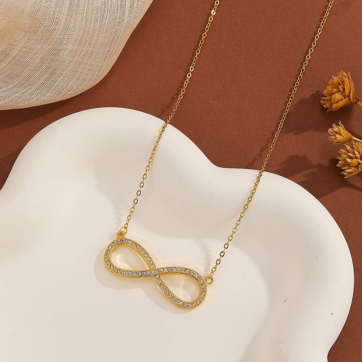 1pcs Simple Exquisite Inlaid Sparkling Diamond Symbol 8,Letter Love Pendant Necklace, Suitable For Women's Daily Wear, A Holiday Gift For Wives And Mothers - silverfoxgoods